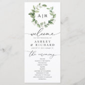 Dusty Sage Green Wedding Program Programm (Vorderseite)