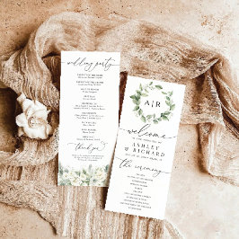 Dusty Sage Green Wedding Program Programm