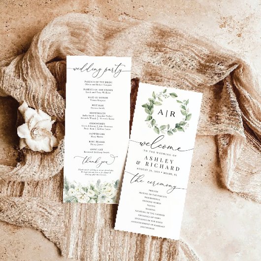 Dusty Sage Green Wedding Program Programm