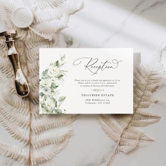 Dusty Sage Green Wedding Reception Card Begleitkarte