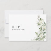 Dusty Sage Green Wedding RSVP Card Karte (Rückseite)