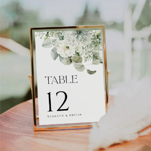 Dusty Sage Green Wedding Tischnummer Card