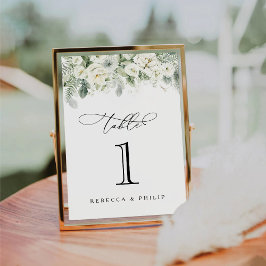 Dusty Sage Green Wedding Tischnummer Card