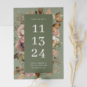 Dusty Sage Green Wedding   Vintag Gartenblume Save The Date