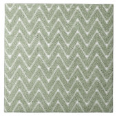 Dusty Sage Green Zickzack Pattern Fliese (Vorderseite)