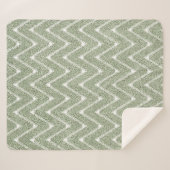 Dusty Sage Green Zickzack Pattern Sherpadecke (Vorderseite (Horizontal))