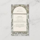 Dusty Sage Jugendstil Hochzeit Begleitkarte (Vorderseite)