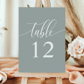 Dusty Sage Minimalistisch Calligrafy Wedding Tischnummer