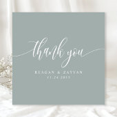 Dusty Sage Minimalistische Skripthochzeit Dankeskarte