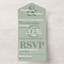 Dusty Sage Moderne Typografie Große Symbole Hochze