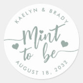 Dusty Sage | Muss Personalisierte Gastgeschenk Hoc Runder Aufkleber (Vorderseite)