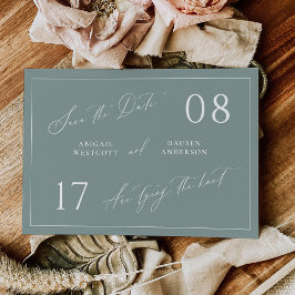 Dusty Sage Save the Date Wedding Announcement