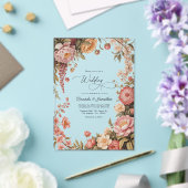 Dusty Sage, Soft Peach & Warm Sand Floral Wedding Acryleinladungen (In Situ (Hochzeit))