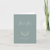 Dusty Sage Thank you Wedding Folded Note Card Dankeskarte (Vorderseite)