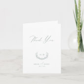Dusty Sage Thank you Wedding Folded Note Card Dankeskarte (Vorderseite)