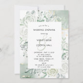 Dusty Sage Watercolor Floral Polterabend Einladung (Vorderseite)