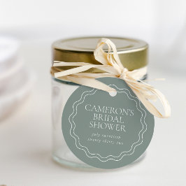 Dusty Sage | Wavy Scallop Border Brautparty Geschenkanhänger