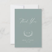 Dusty Sage Wedding Day Thank you Flat Note Card Einladung (Vorderseite)