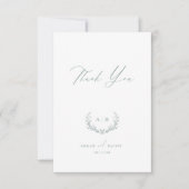 Dusty Sage Wedding Day Thank you Flat Note Card Einladung (Vorderseite)
