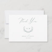 Dusty Sage Wedding Day Thank you Flat Note Card Einladung (Vorderseite)