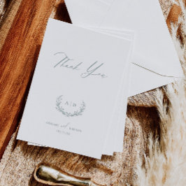 Dusty Sage Wedding Day Thank you Flat Note Card Einladung
