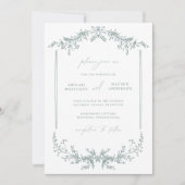 Dusty Sage Wedding Invitation Announcement Card Einladung (Vorderseite)