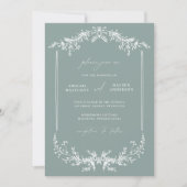 Dusty Sage Wedding Invitation Announcement Card Einladung (Vorderseite)