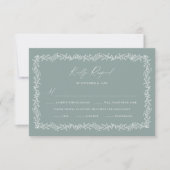 Dusty Sage Wedding Invitation RSVP Response Card Karte (Vorderseite)