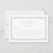 Dusty Sage Wedding Invitation RSVP Response Card Karte (Vorderseite)