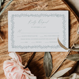 Dusty Sage Wedding Invitation RSVP Response Card Karte