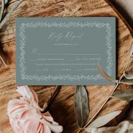 Dusty Sage Wedding Invitation RSVP Response Card Karte