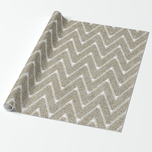Dusty Sand Brown Zickzack Pattern Geschenkpapier (Ungerollt)