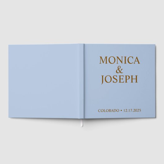 Dusty Sky Blue Gästebuchgeschenk, Personalisiert L Gästebuch (Voll)