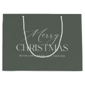 Dusty Spruce Green Personalisierter Weihnachtsurla Große Geschenktüte (Vorderseite)