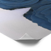 Dusty Steel Blue Rose Alphabetisierungstabelle Poster (Ecke)