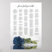 Dusty Steel Blue Rose Alphabetisierungstabelle Poster (Vorne)