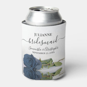 Dusty Steel Blue Rose Elegant Brautmädchen Hochzei Dosenkühler