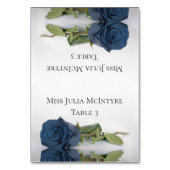 Dusty Steel Blue Rose Wedding DIY Fold Platzkarte Tischnummer (Vorderseite)
