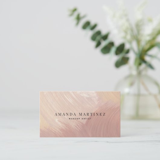 Dusty Terracotta Brushstrokes Social Media Visitenkarte (Stehend Vorderseite)