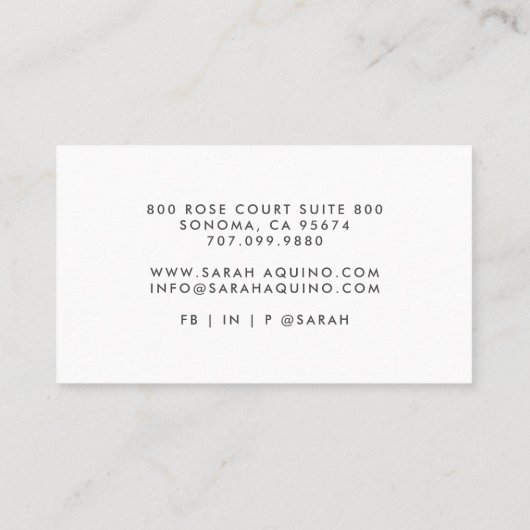 Dusty Terracotta Pink Whimsikische Blume Visitenkarte (Rückseite)