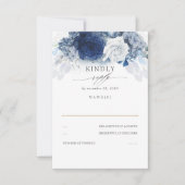 Dusty und Navy Blue Wedding RSVP Karte (Vorderseite)