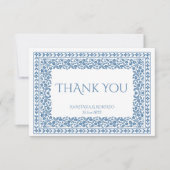 Dusty Vintag Blumengrenzboho Dankeskarte (Vorderseite)