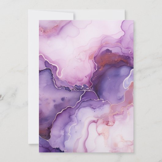 Dusty Violet Agate Wedding Einladung (Rückseite)