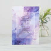 Dusty Violet Alcohol Tinte Wedding Einladung (Stehend Vorderseite)