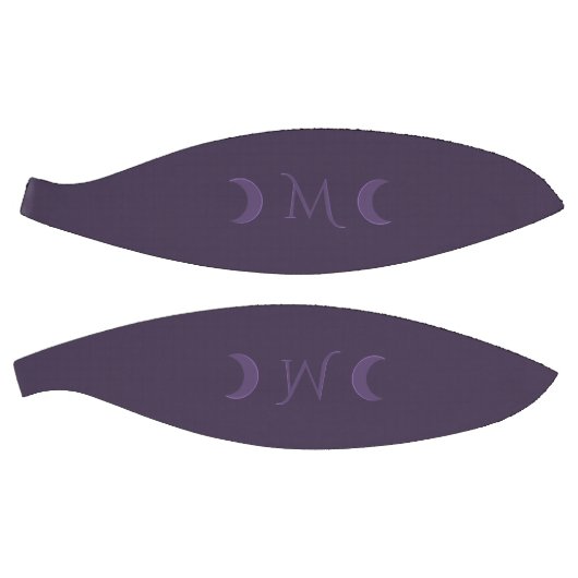 Dusty Violet Crescent Moons Monogramm Basketball (Panele)