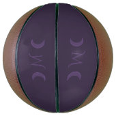 Dusty Violet Crescent Moons Monogramm Basketball (Vertikal)