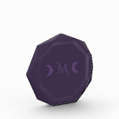Dusty Violet Crescent Moons Monogramm Fotoblock (Links)