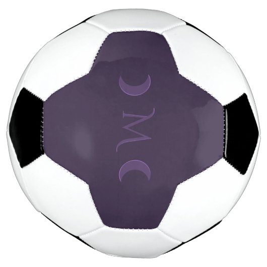 Dusty Violet Crescent Moons Monogramm Fußball (Gedreht)
