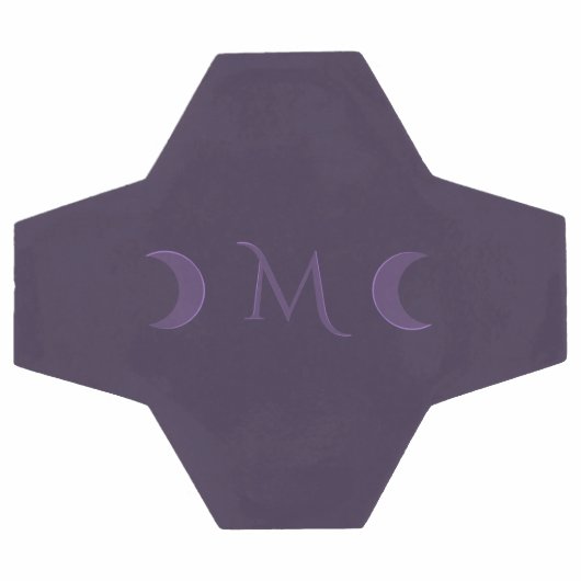 Dusty Violet Crescent Moons Monogramm Fußball (Flach)