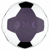 Dusty Violet Crescent Moons Monogramm Fußball (Vorderseite)